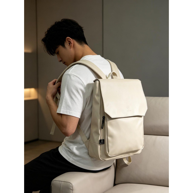 High Quality Flap PU Leather L - Leather Work Rucksack Mens ulasan dan harga