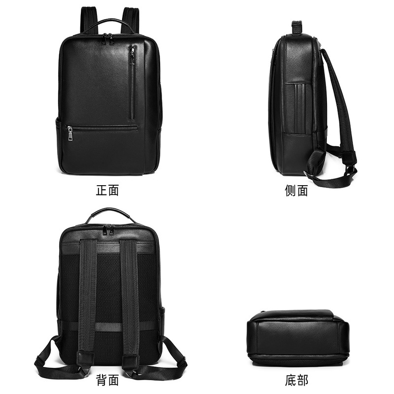 Black Genuine Leather Laptop B - Leather Work Rucksack Mens ulasan dan harga