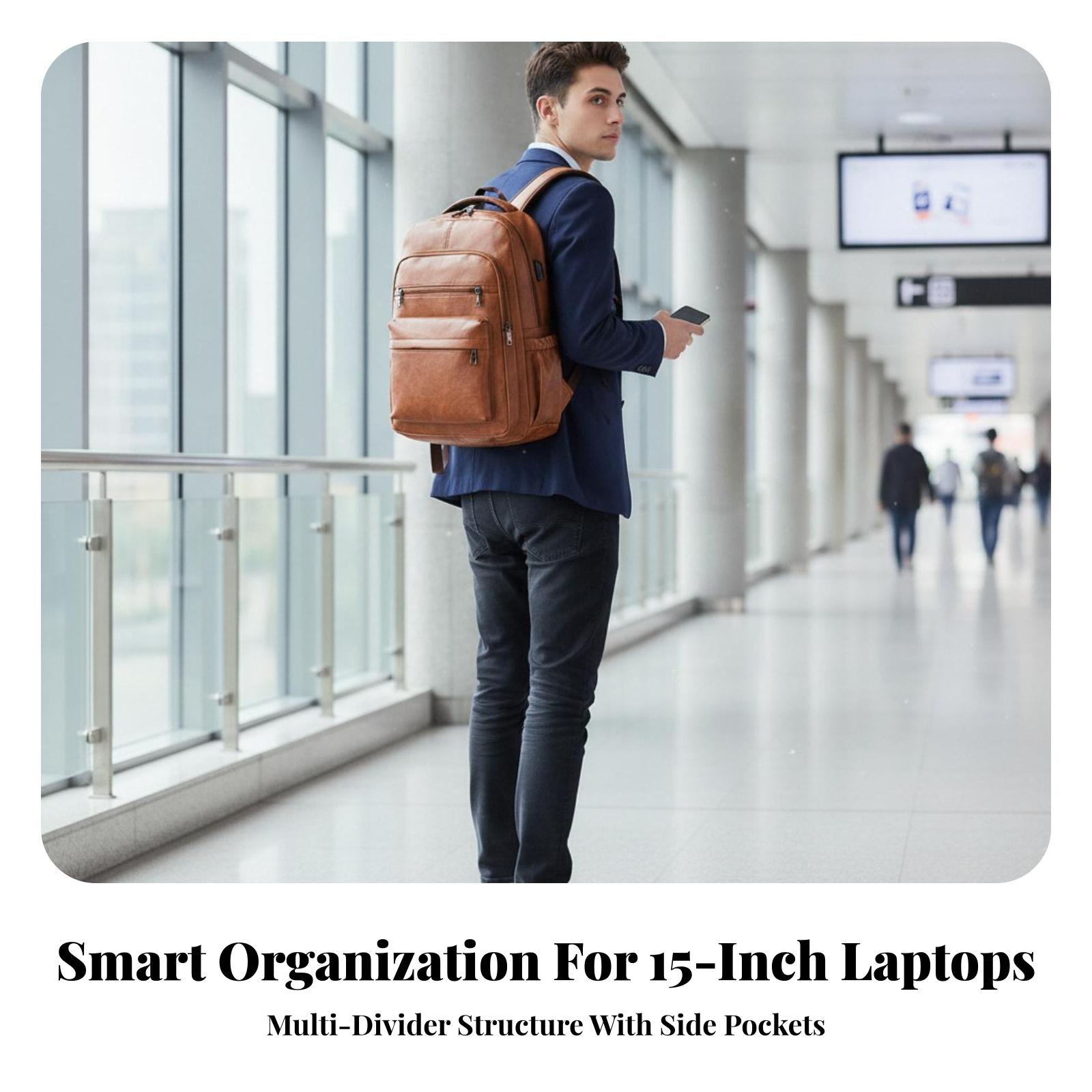 Waterproof Men Rucksack with L - Leather Work Rucksack Mens ulasan dan harga